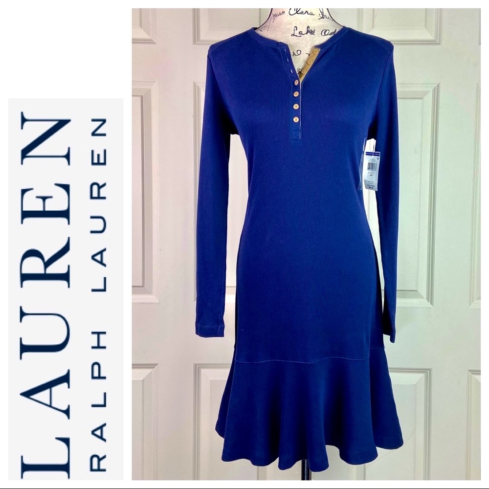 Lauren Ralph Lauren Ruffle Hem Cotton Dress